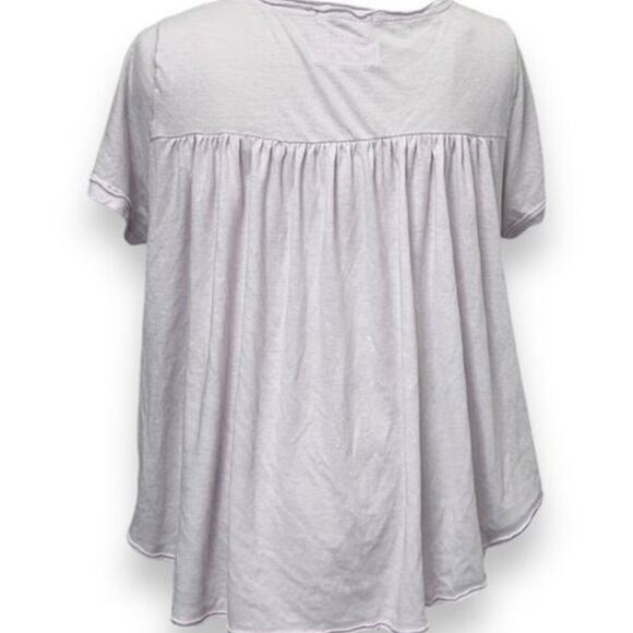 We The Free Womens All You Need Ruched V-Neck Flowy Lightweight Tee Shirt S - Picture 4 of 8